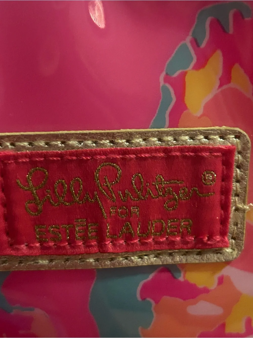 Estee Lauder Pink Floral Cosmetic Bag with Assorted Lipsticks & Tints
